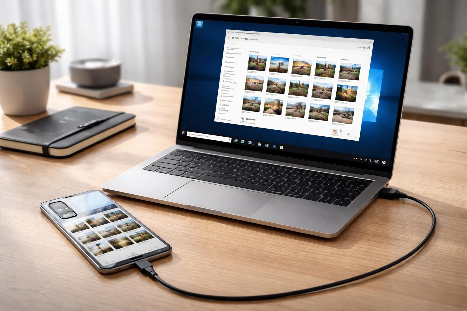 découvrez des astuces pratiques pour transférer facilement vos photos d'un smartphone samsung vers un pc windows 10 en toute simplicité.