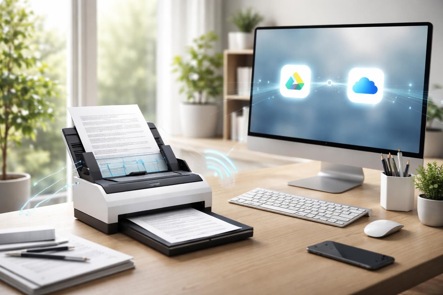 optimisez votre workflow en intégrant le scanner avec le cloud (drive, onedrive) pour une gestion de documents fluide et sans friction.
